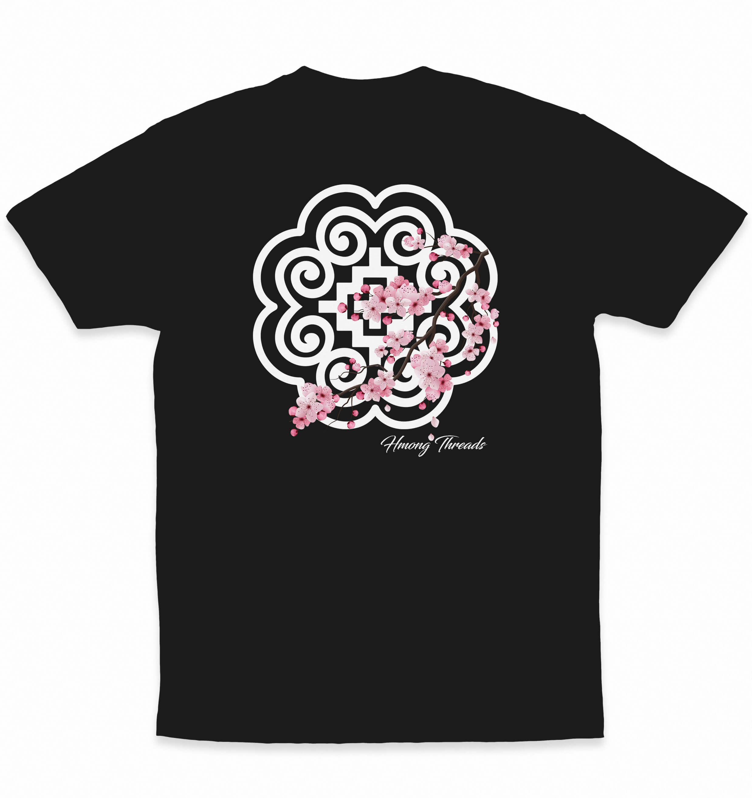 Blooming Legacy Tee – Hmong Threads Cherry Blossom Graphic T-Shirt Black