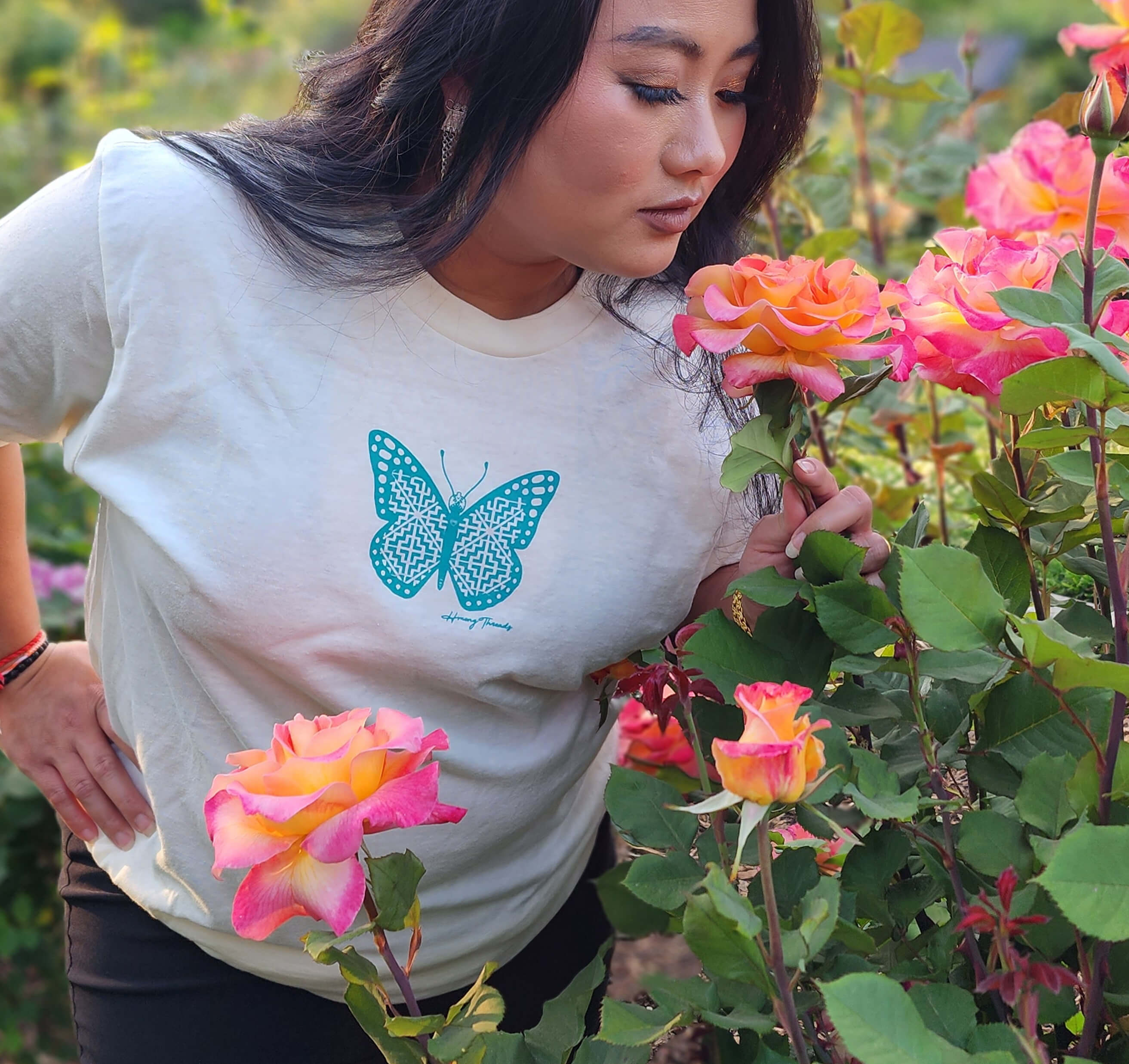 Enchanting Butterfly Hmong Motif T-Shirt