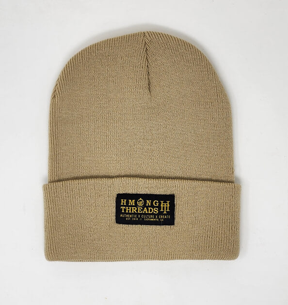 HMONG THREADS HT CUFFED BEANIE - TAN