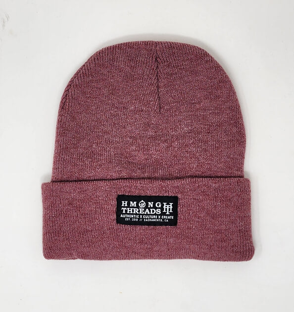 HMONG THREADS HT CUFFED BEANIE - HEATHER CARDINAL