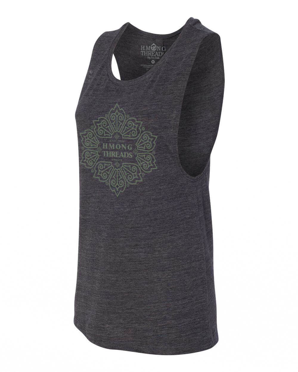 Stay True Nature Women's Scoop Muscle Tank - Charcoal Slub - HMONG THREADS