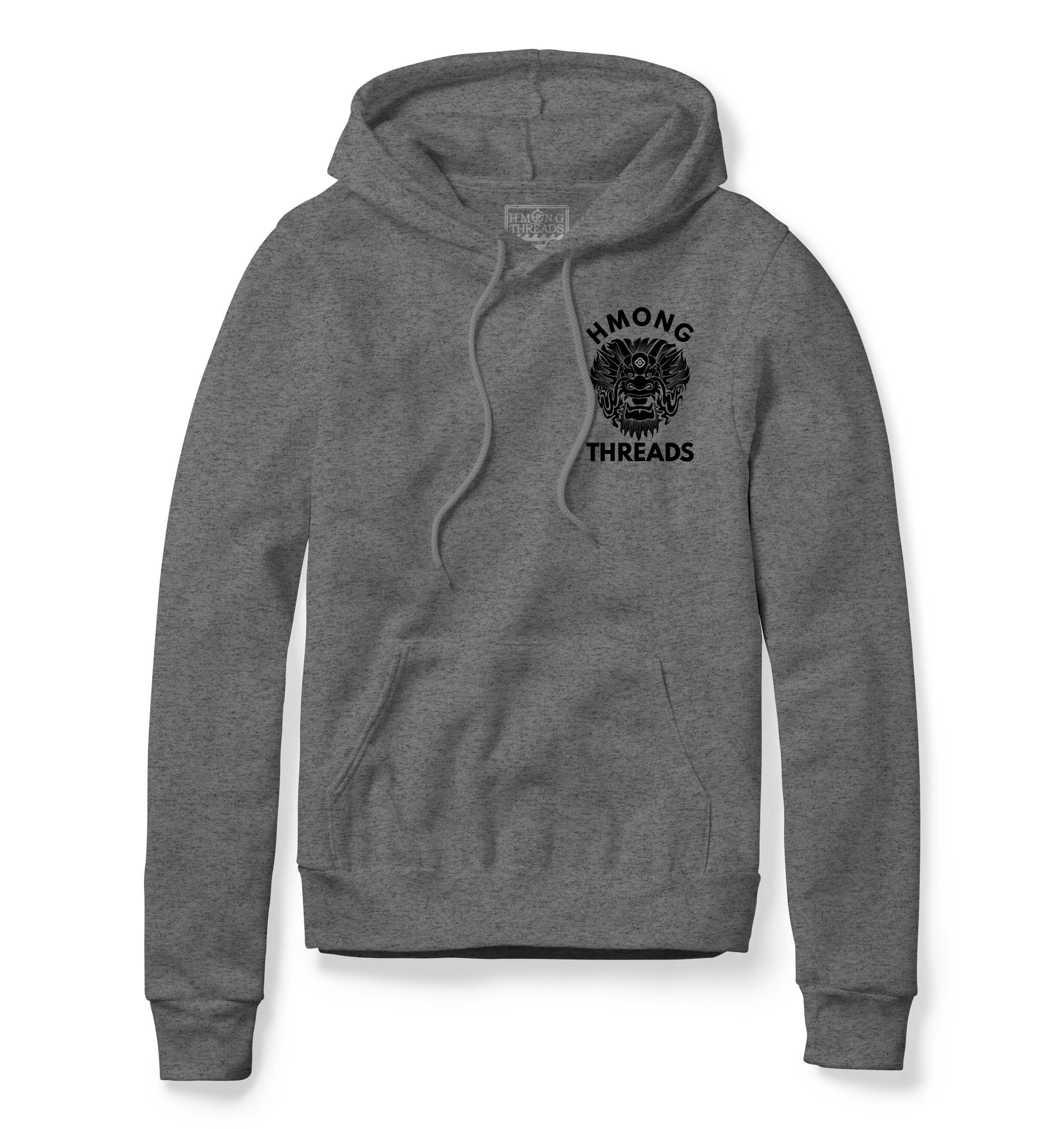 HMONG THREADS DRAGON AUTHENTIC HEATHER GREY UNISEX HOODIE