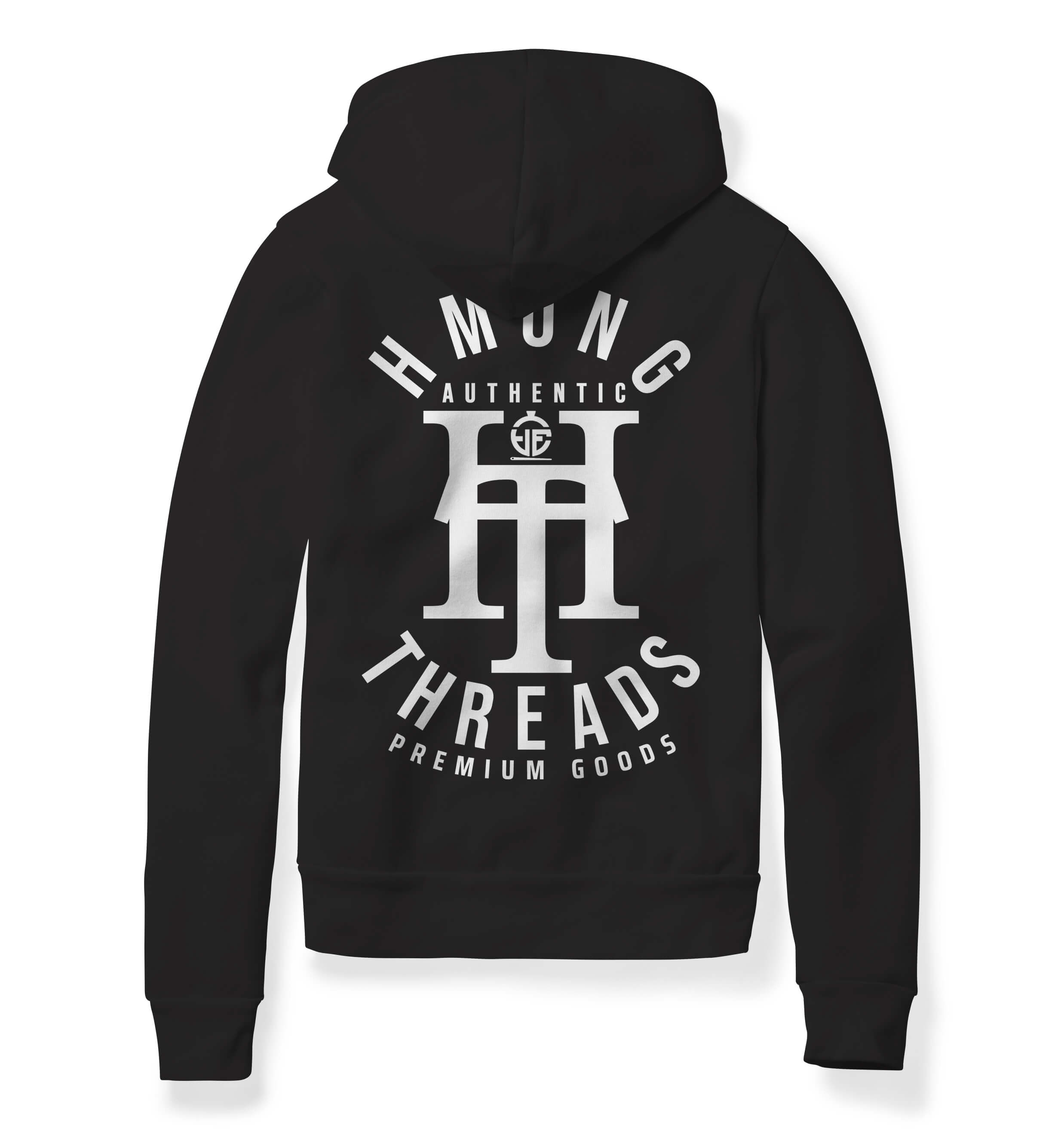 HMONG THREADS "HT" BLACK UNISEX HOODIE
