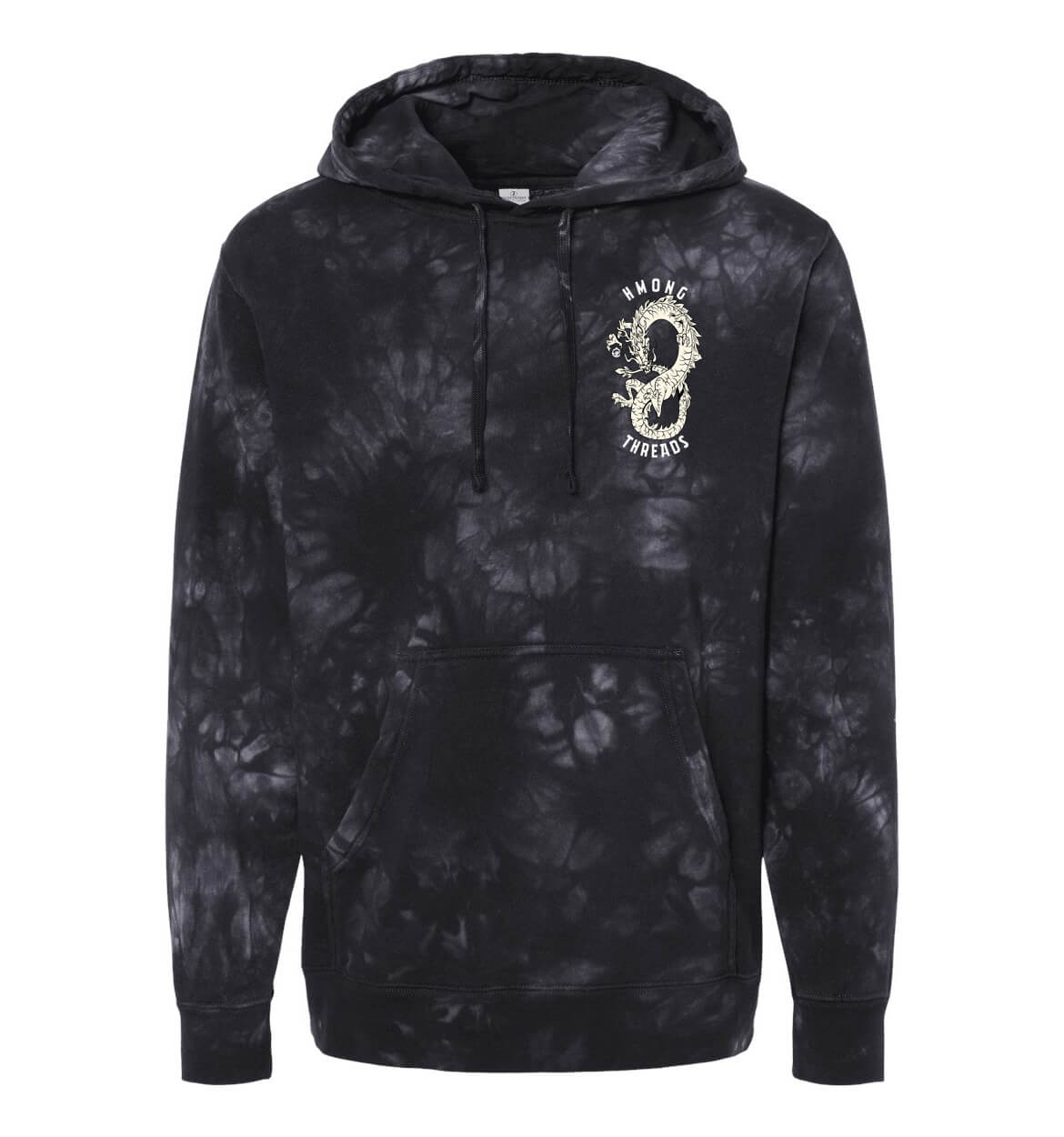 Dragon Tye-Dye Hoodie - Black Blue Tye-Dye