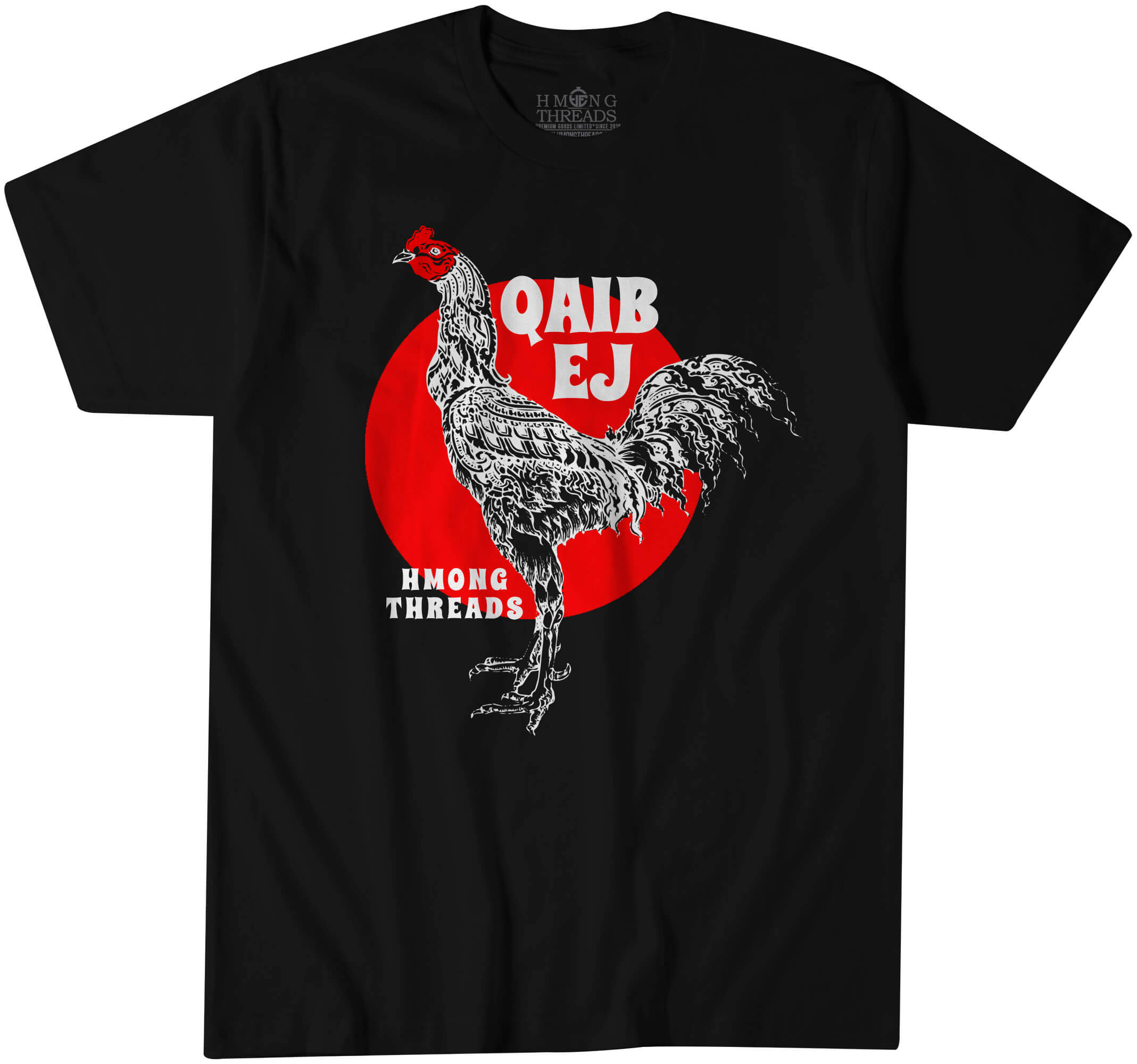 QAIB EJ - BLACK TEE - HMONG THREADS