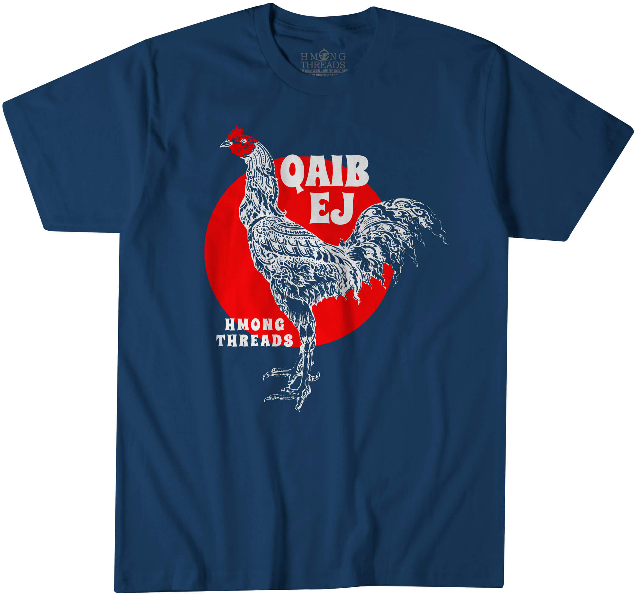 QAIB EJ - NAVY TEE - HMONG THREADS