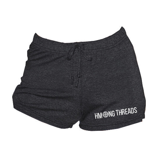 Hmong Threads Ladies' Active Shorts - Heather Black - HMONG THREADS
