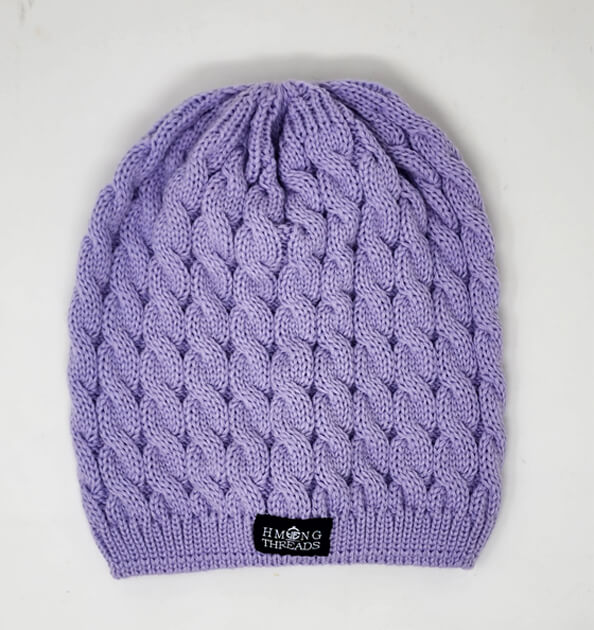 HMONG THREADS HT CABLE KNIT BEANIE - LAVENDER