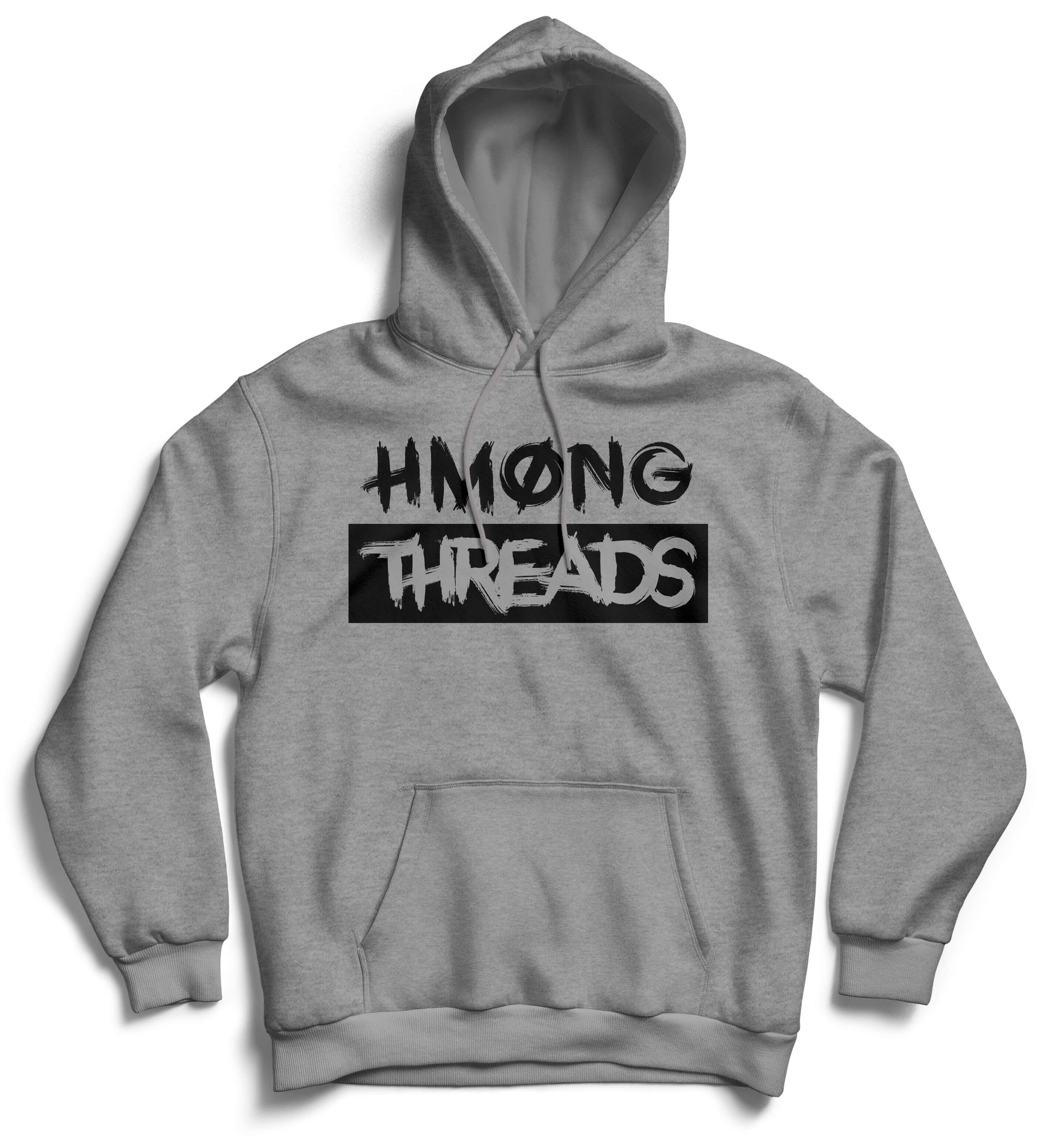 HMONG THREADS BOXED UNISEX HEATHER GREY HOODIE - HMONG THREADS
